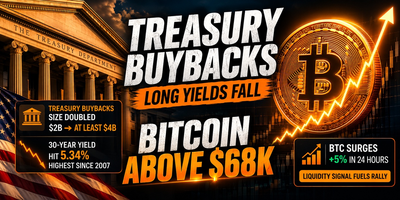 Bitcoin rises as U.S. Treasury expands long-term debt buybacks