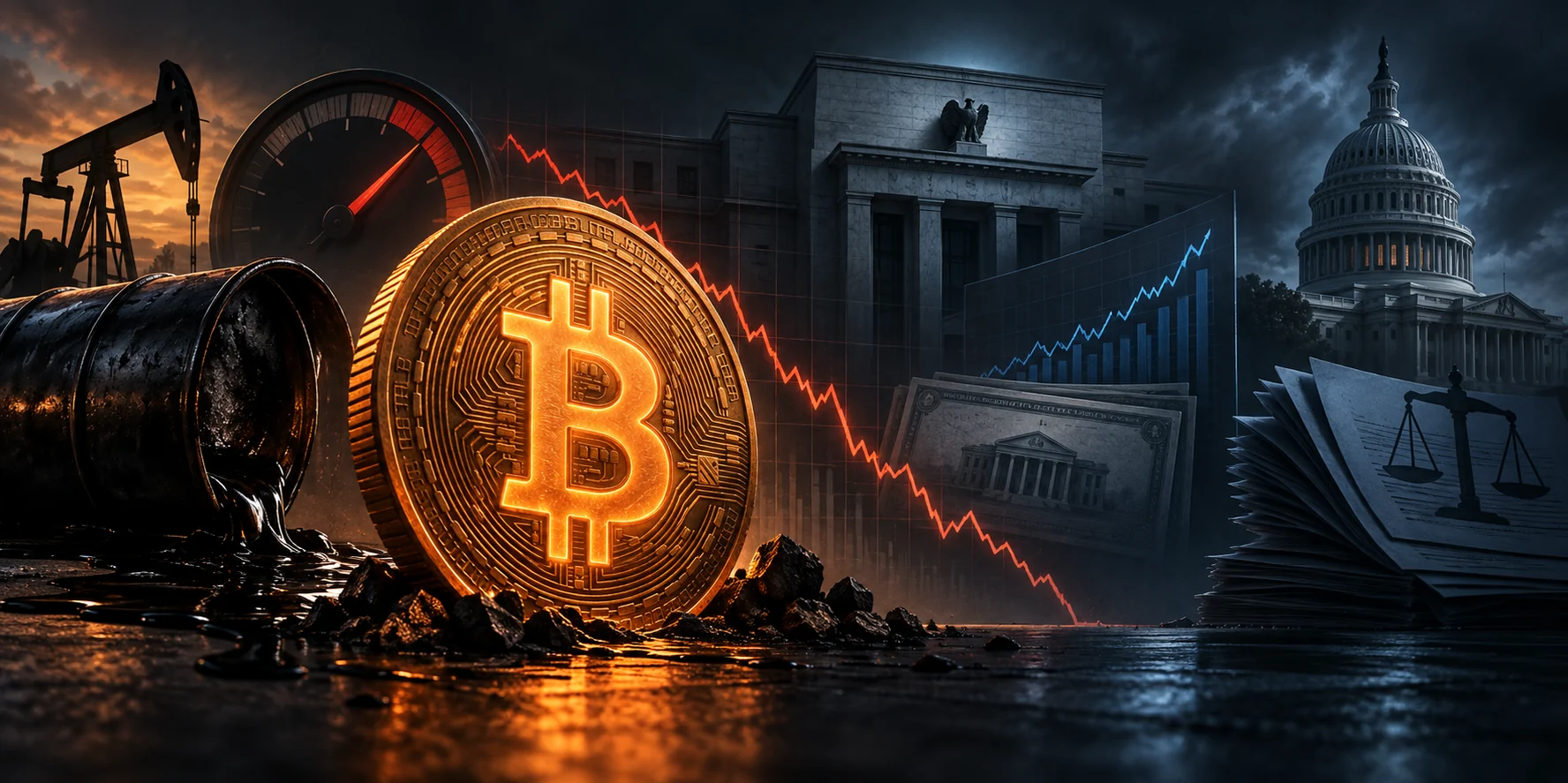Bitcoin under pressure from oil, Treasury yields, Federal Reserve policy and uncertainty around digital-asset legislation