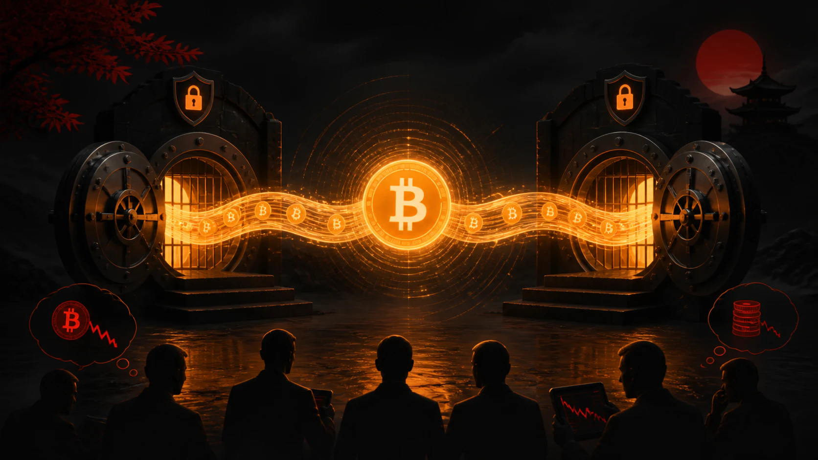 Corporate Bitcoin custody transfer moves securely between institutional vaults